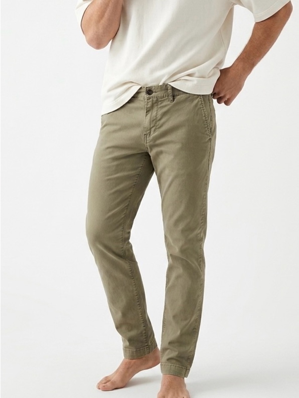 AE Lived-In Khaki Slim Straight Pants Mens 29x34 Tan Flex Stretch Chino Chinos